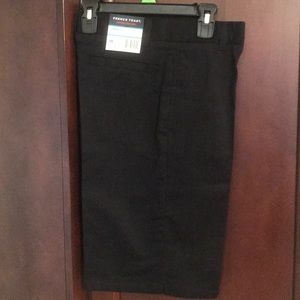 NEW black flat front shorts